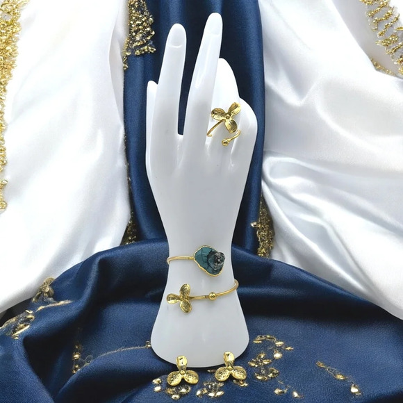 🆕️Stunning Turkish Exclusive Artisanal Luxury Adjustable Fine Jewelry Set 🫶 - Picture 1 of 12